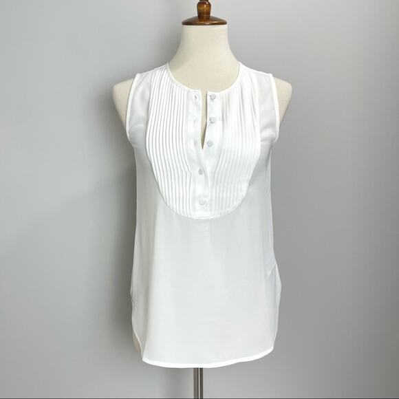 J. Crew Drapey Sleeveless Tuxedo Top Size XXS - Picture 2 of 6